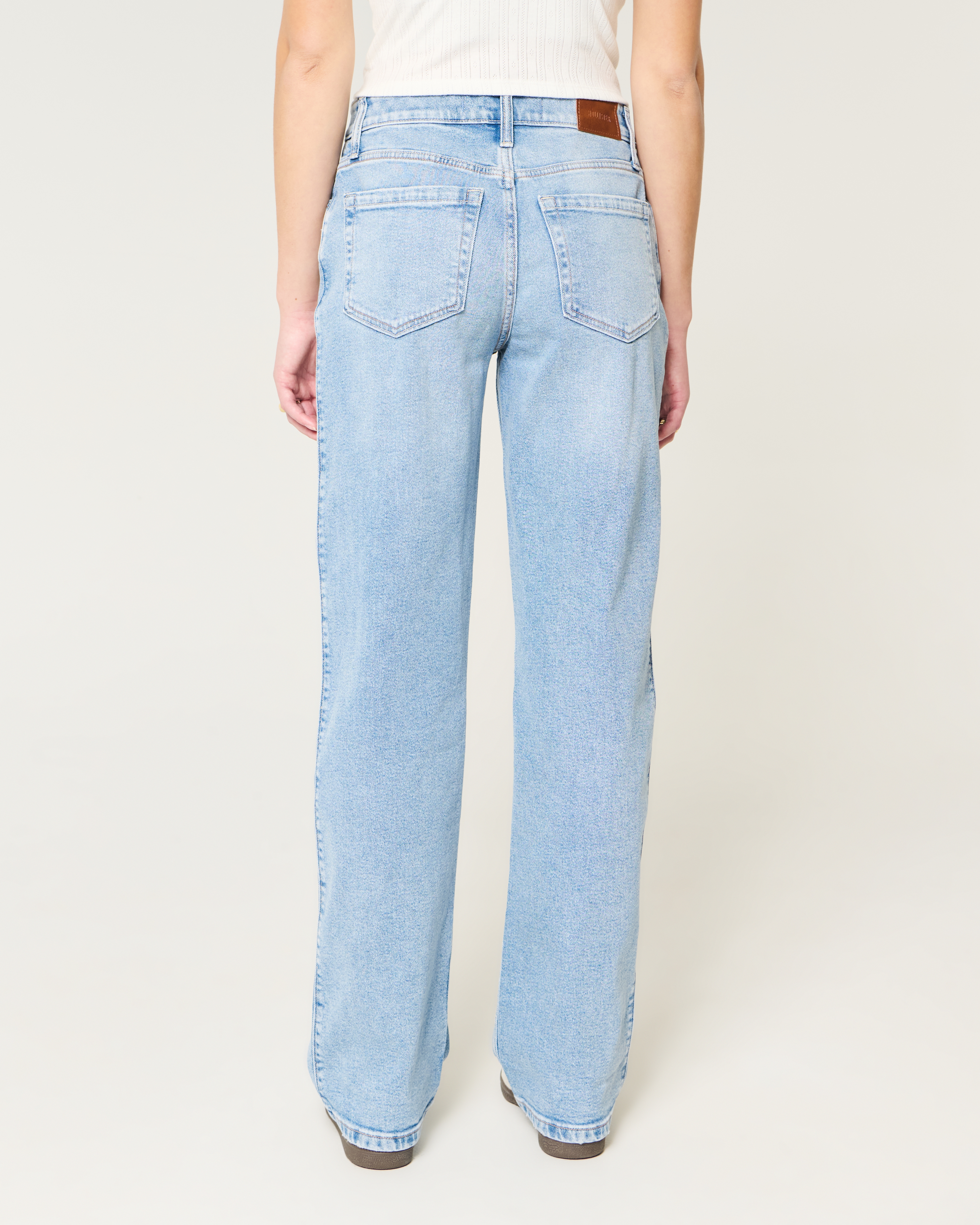 High-Rise Ripped Medium Wash Dad Jeans