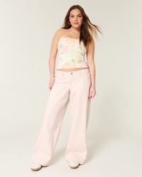 Low-Rise Pink Super Baggy Jeans