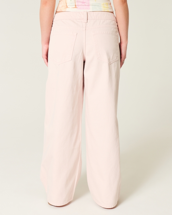 Low-Rise Pink Super Baggy Jeans