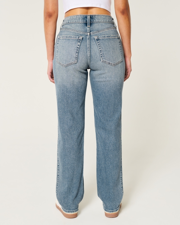 High-Rise Medium Wash Straight Jeans