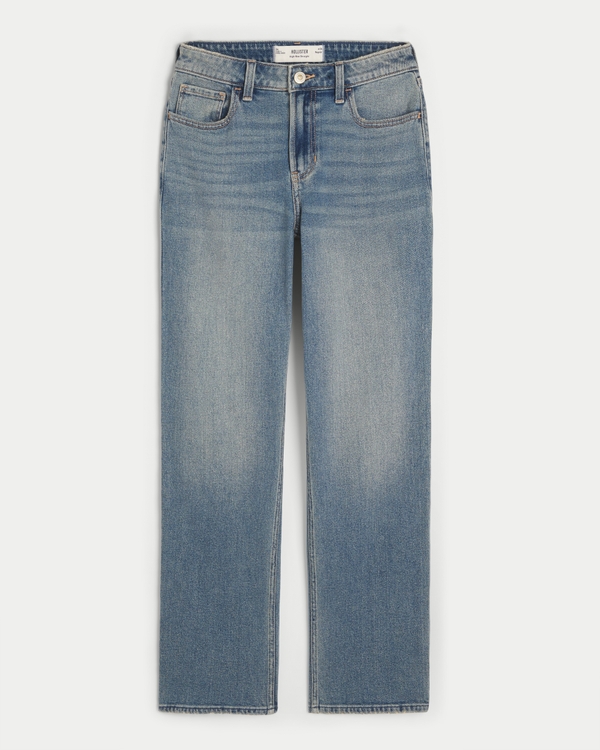 High-Rise Medium Wash Straight Jeans
