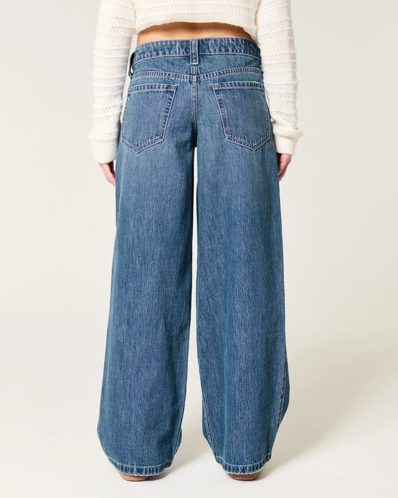 Low-Rise Dark Wash Super Baggy Jeans