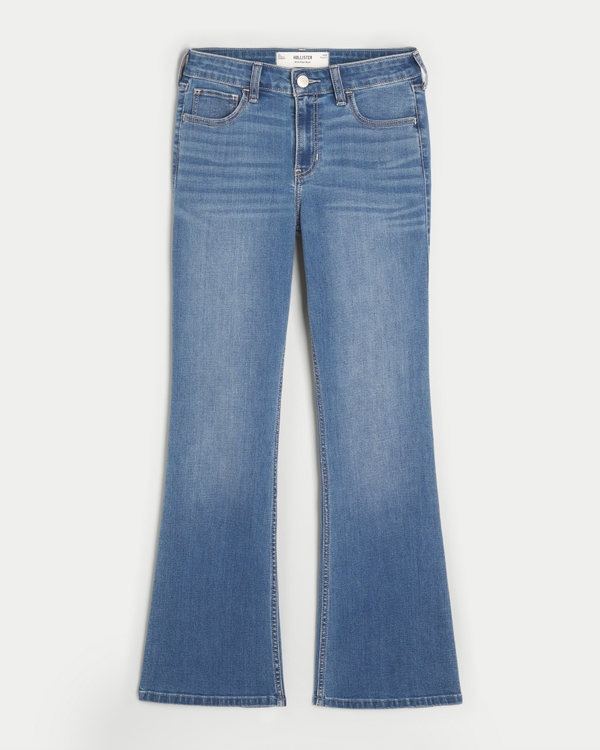 Mid-Rise Medium Wash Boot Jeans, Medium view 1