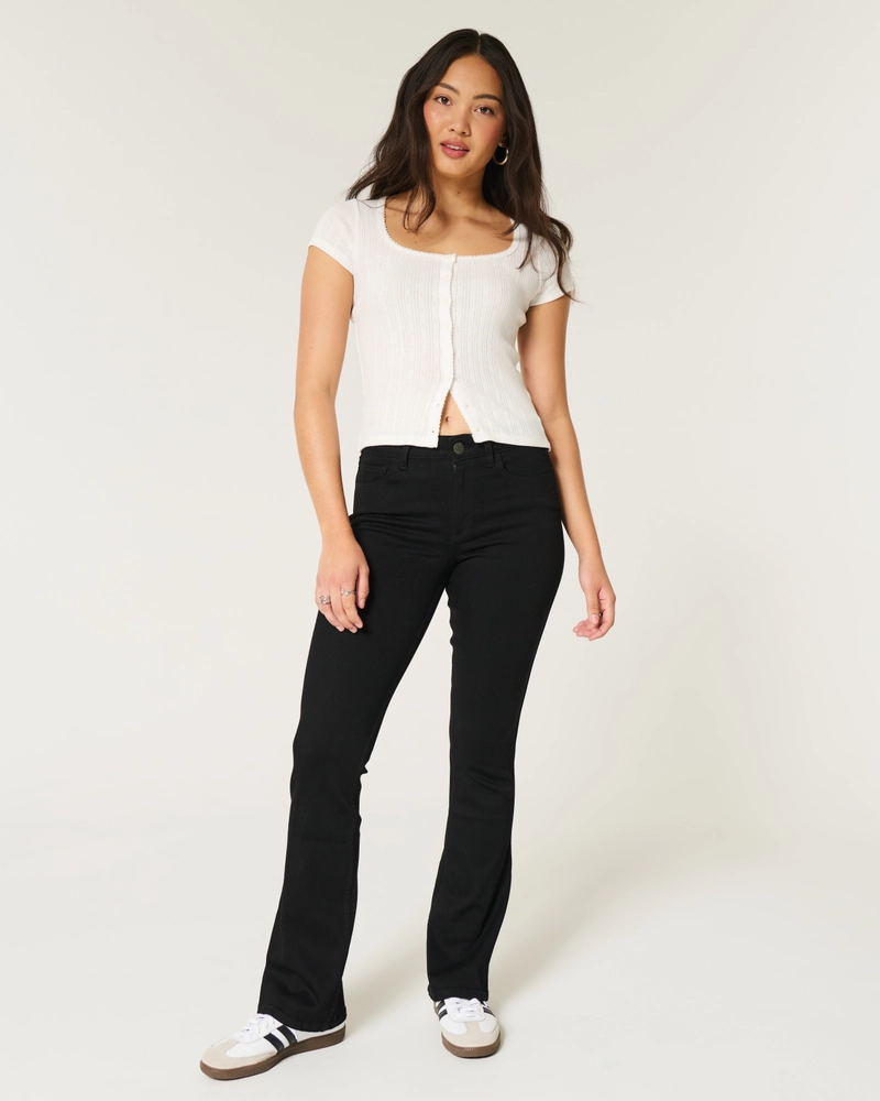 Curvy Mid-Rise Black Boot Jeans