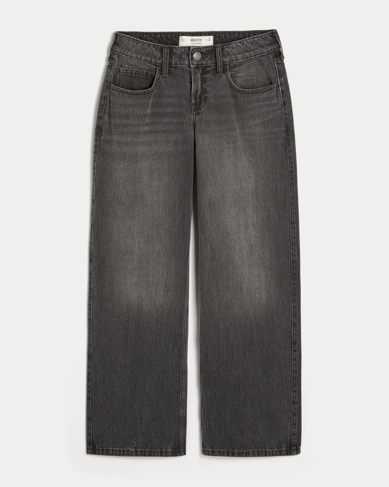 Women's Low-Rise Medium Wash Baggy Jeans | Women's Bottoms | HollisterCo.com