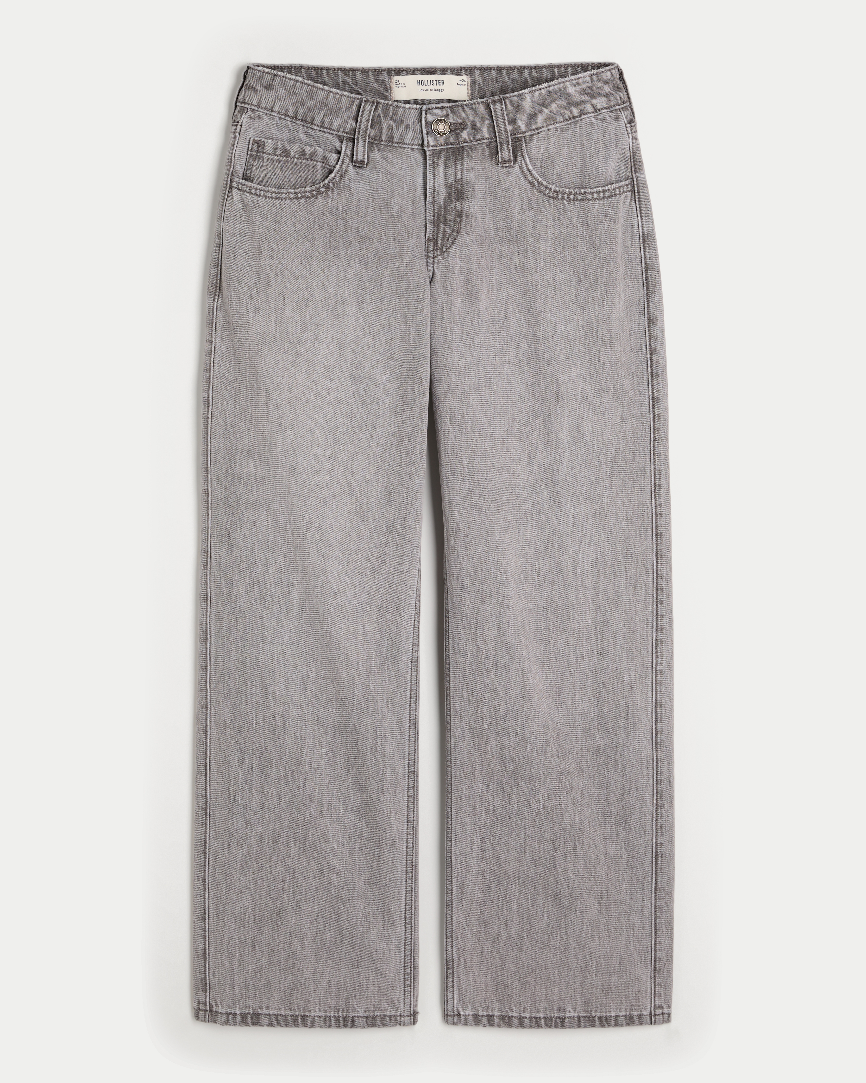 Low-Rise Grey Baggy Jeans