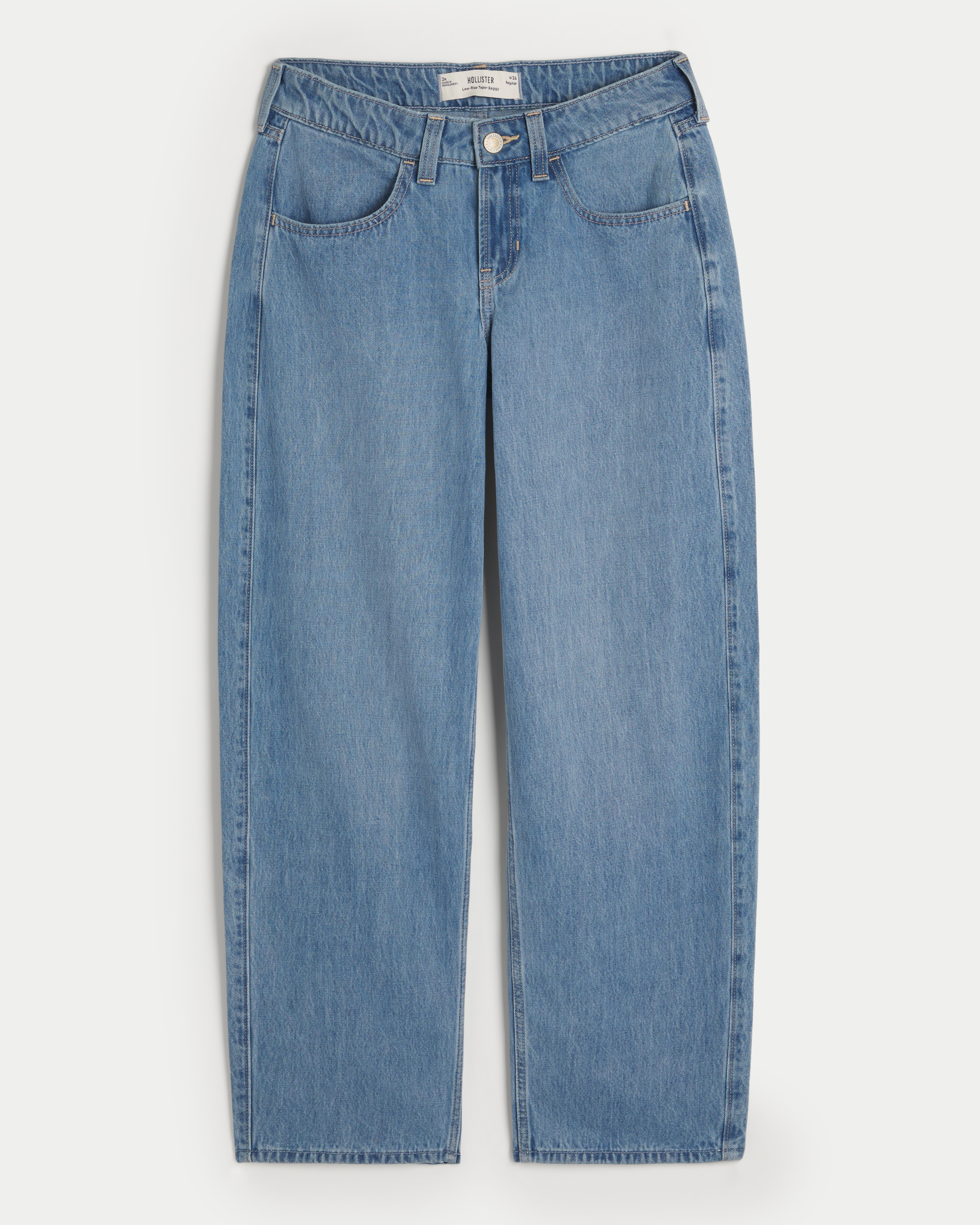 Low Rise Light Wash Tapered Baggy Jeans