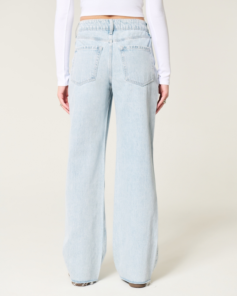 High-Rise Light Wash Baggy Jeans