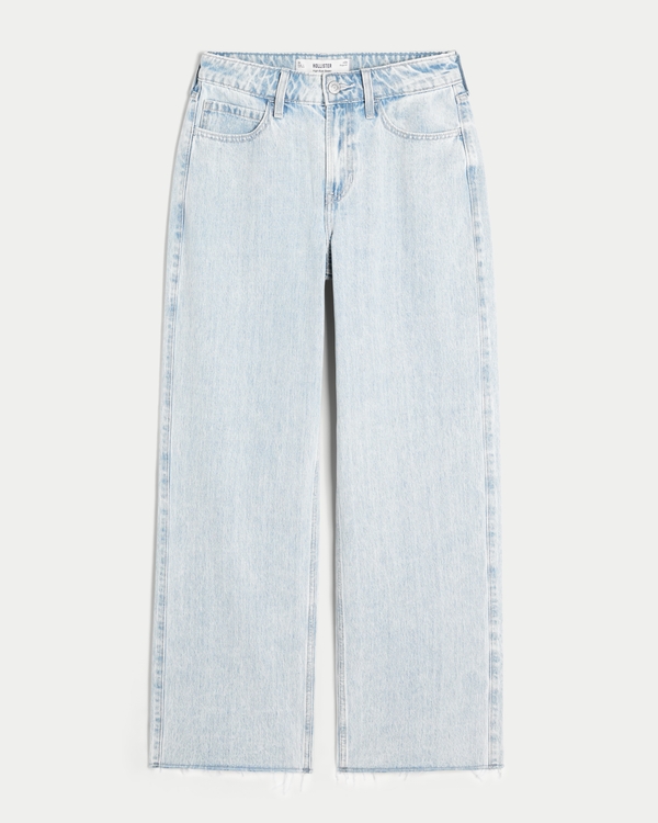 High-Rise Light Wash Baggy Jeans, Light view 1