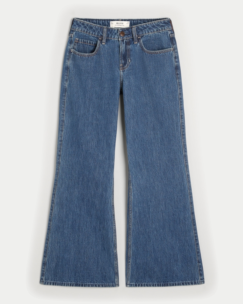 Low-Rise Dark Wash Baggy Flare Jean