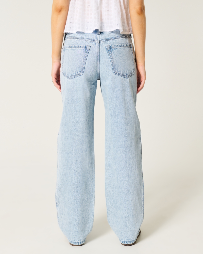 Low-Rise Light Wash Loose Jeans