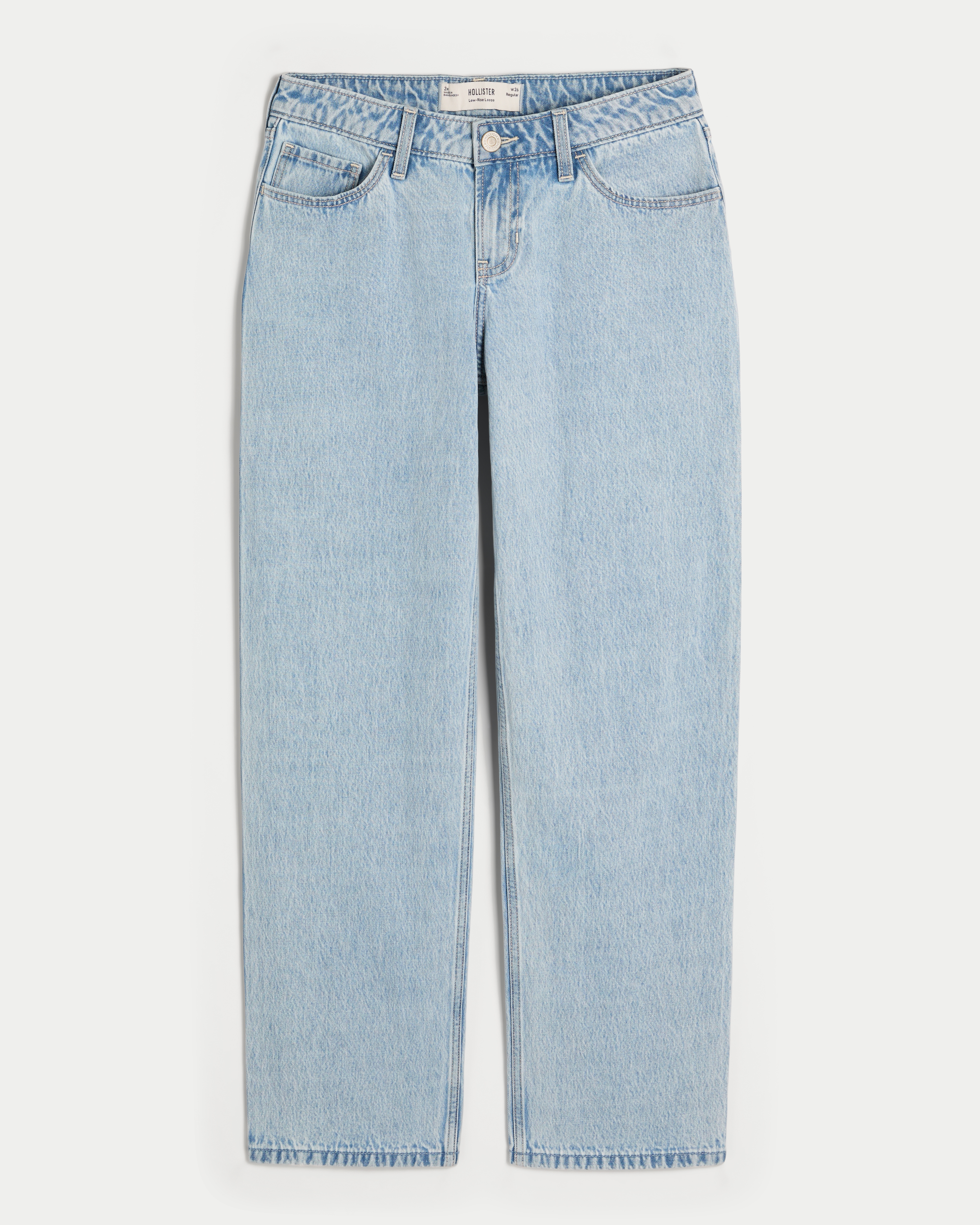 Low-Rise Light Wash Loose Jeans