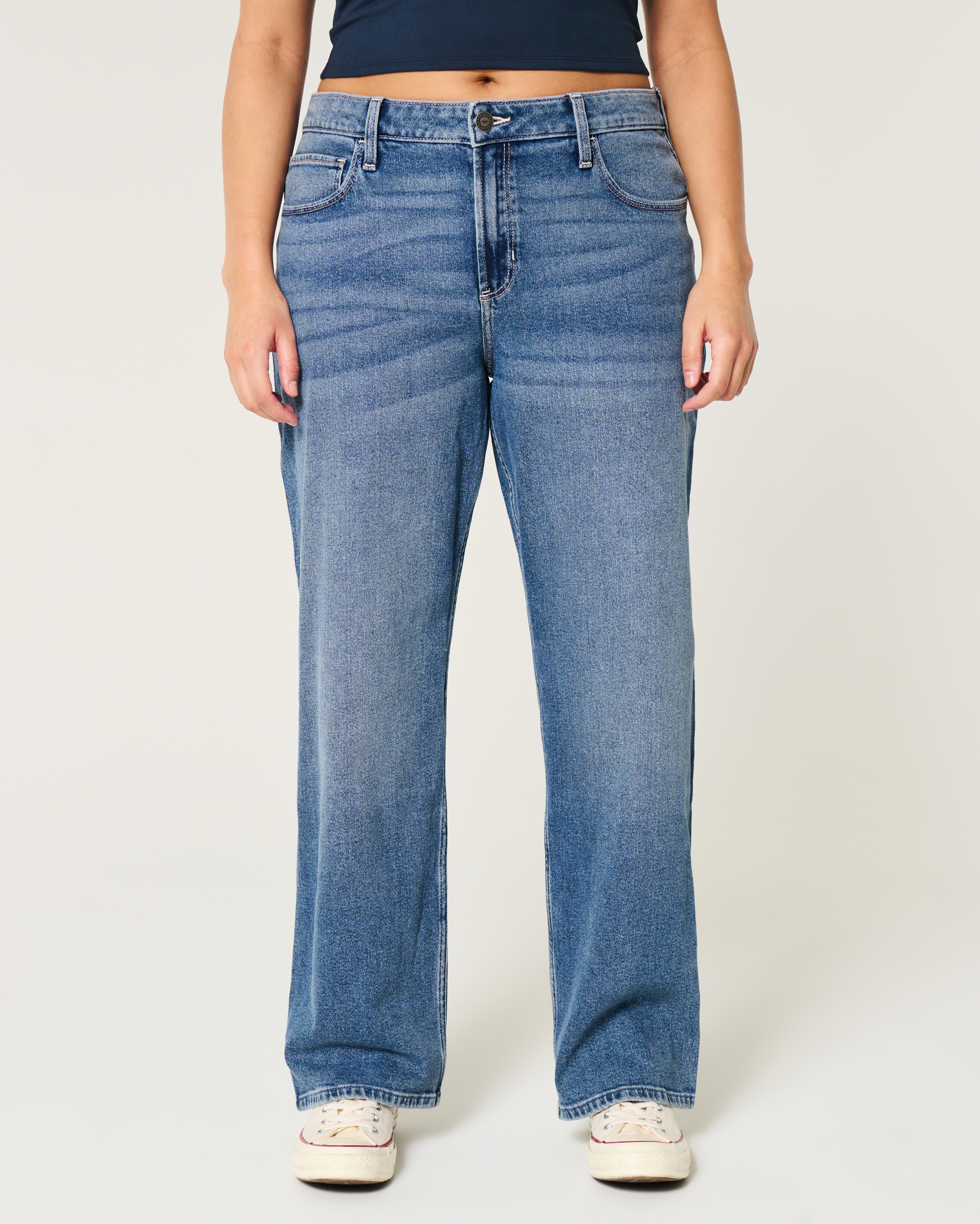 High-Rise Dark Wash Dad Jeans