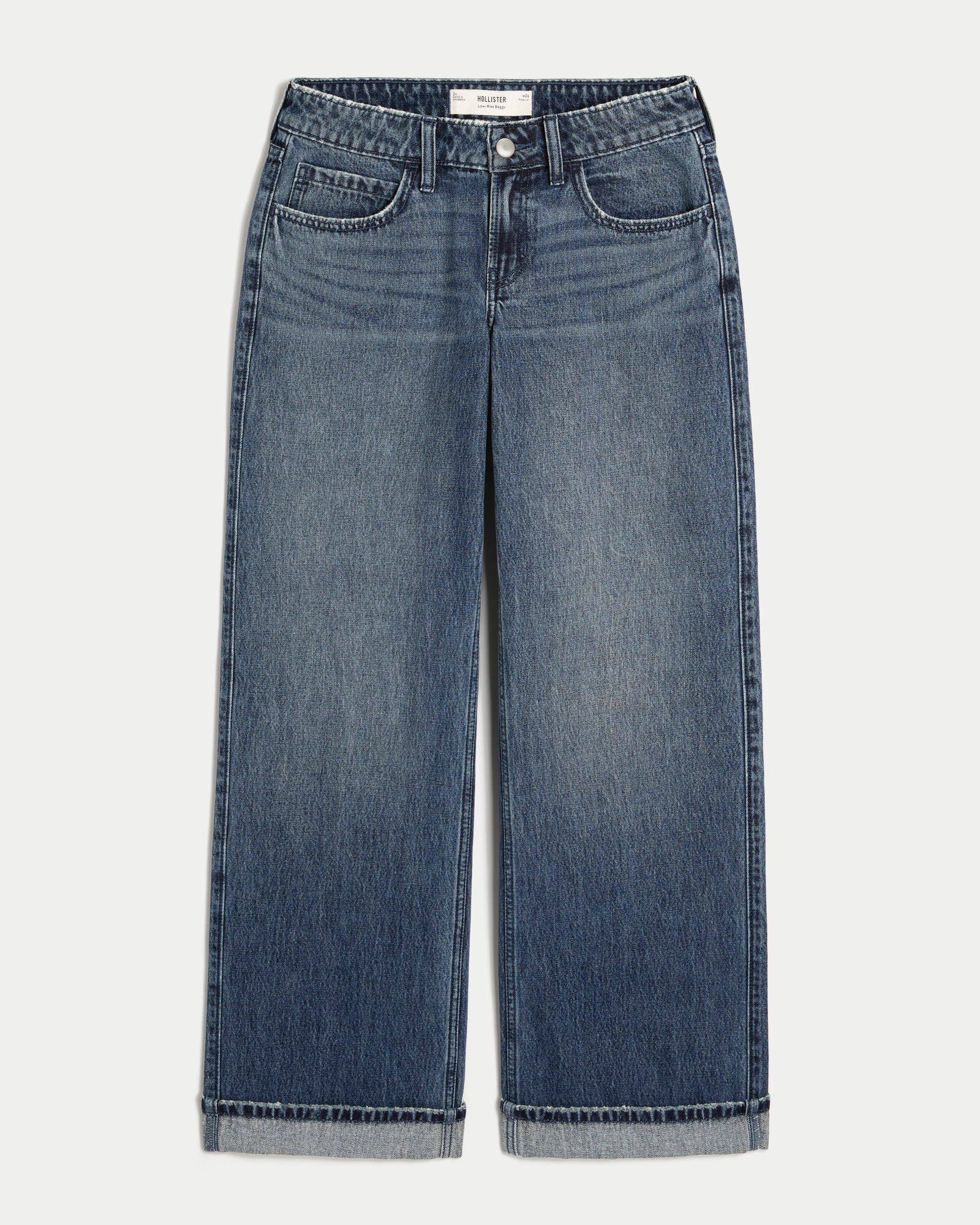 Women's Low-Rise Medium Wash Baggy Jeans Women's Bottoms