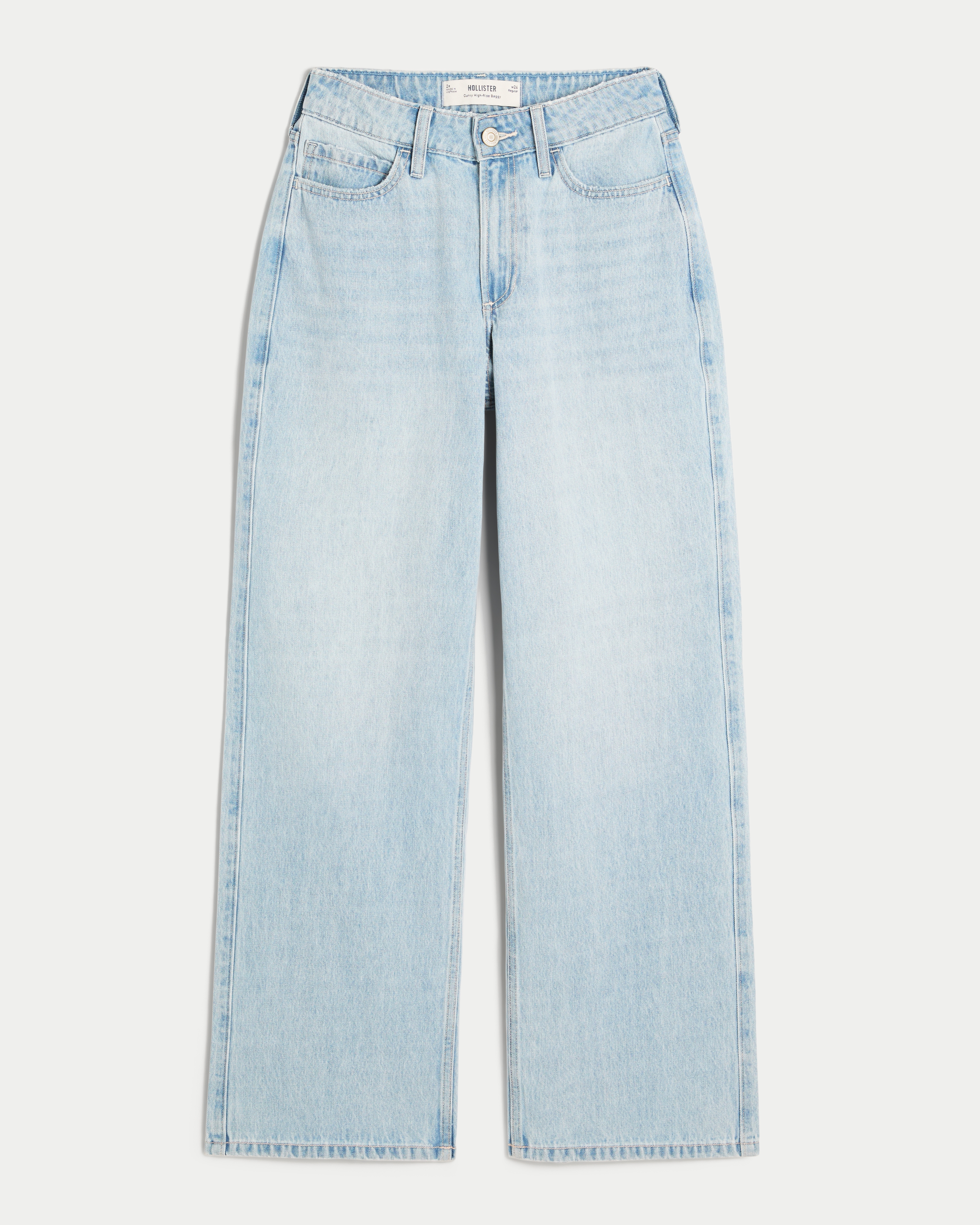 Curvy High-Rise Light Wash Baggy Jeans