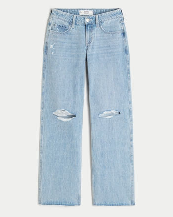 Dalina Washed Low Rise Baggy Jeans