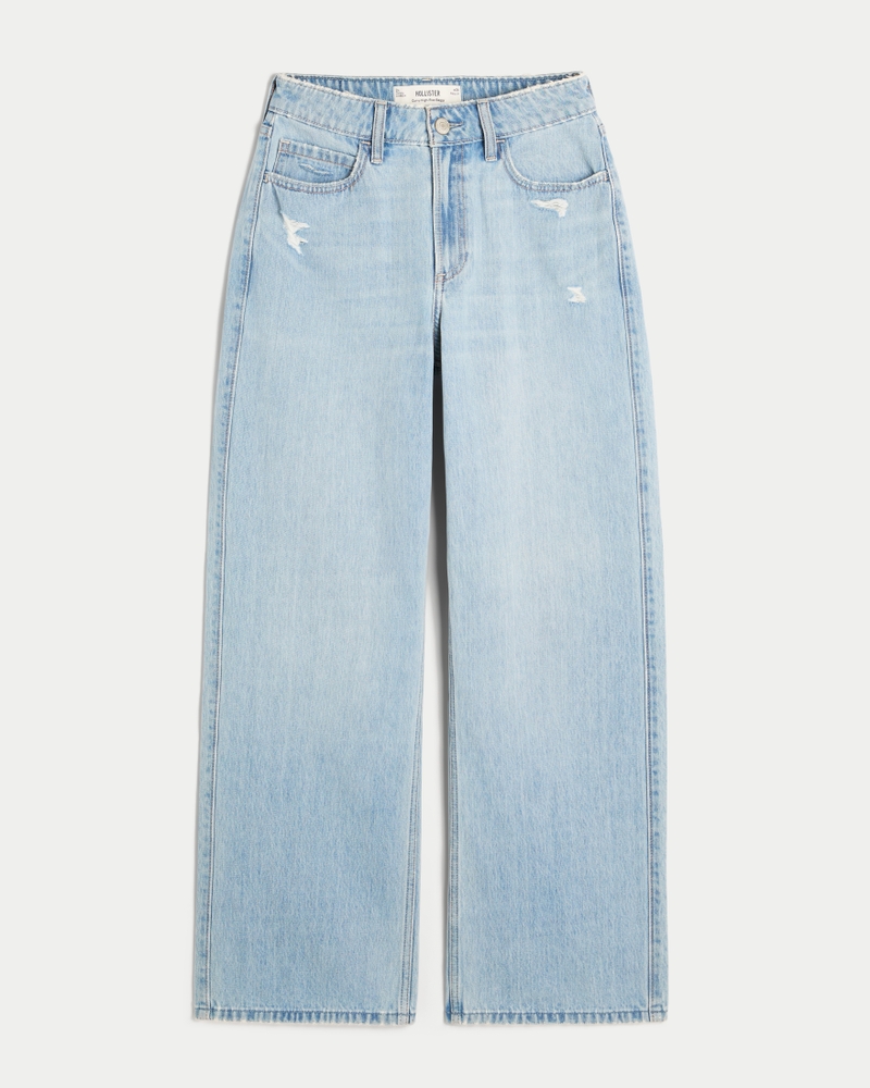 Curvy High-Rise Distressed Baggy Jeans
