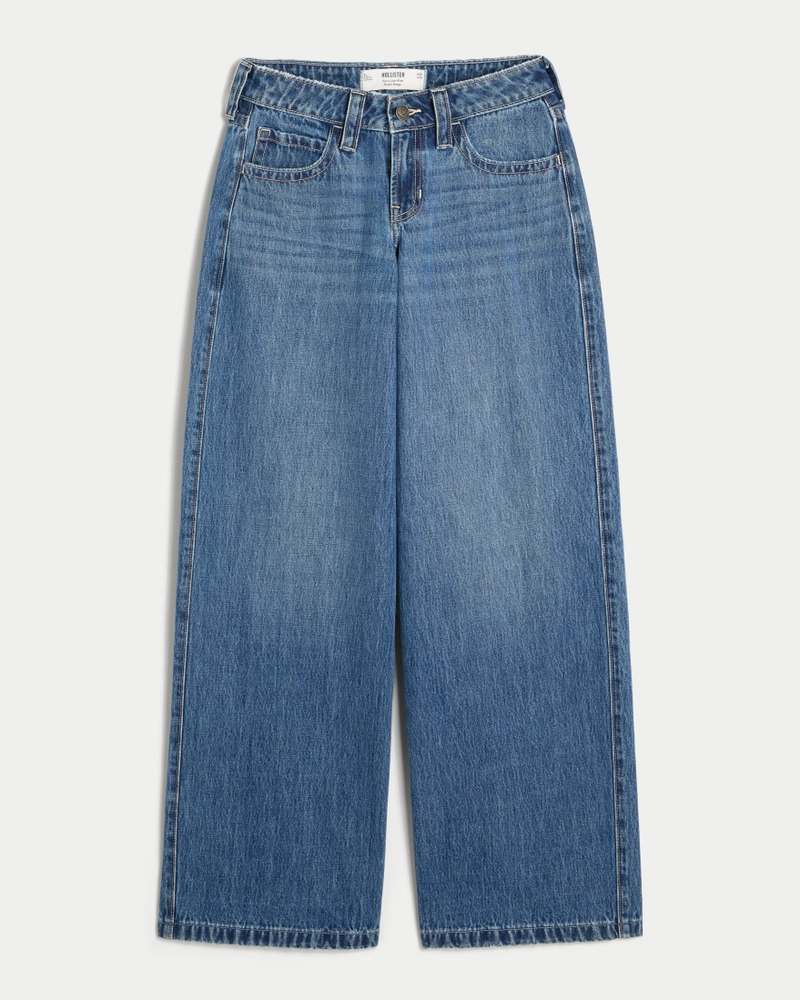 Curvy Low-Rise Medium Wash Super Baggy Jeans
