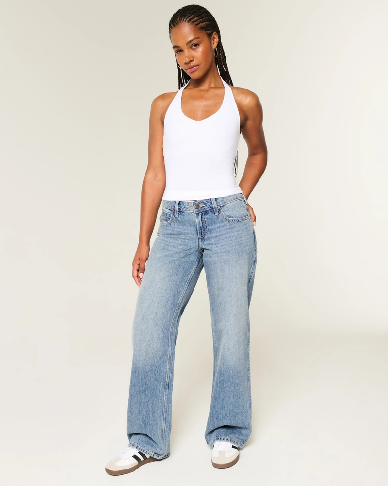Curvy Low-Rise Medium Wash Baggy Jeans