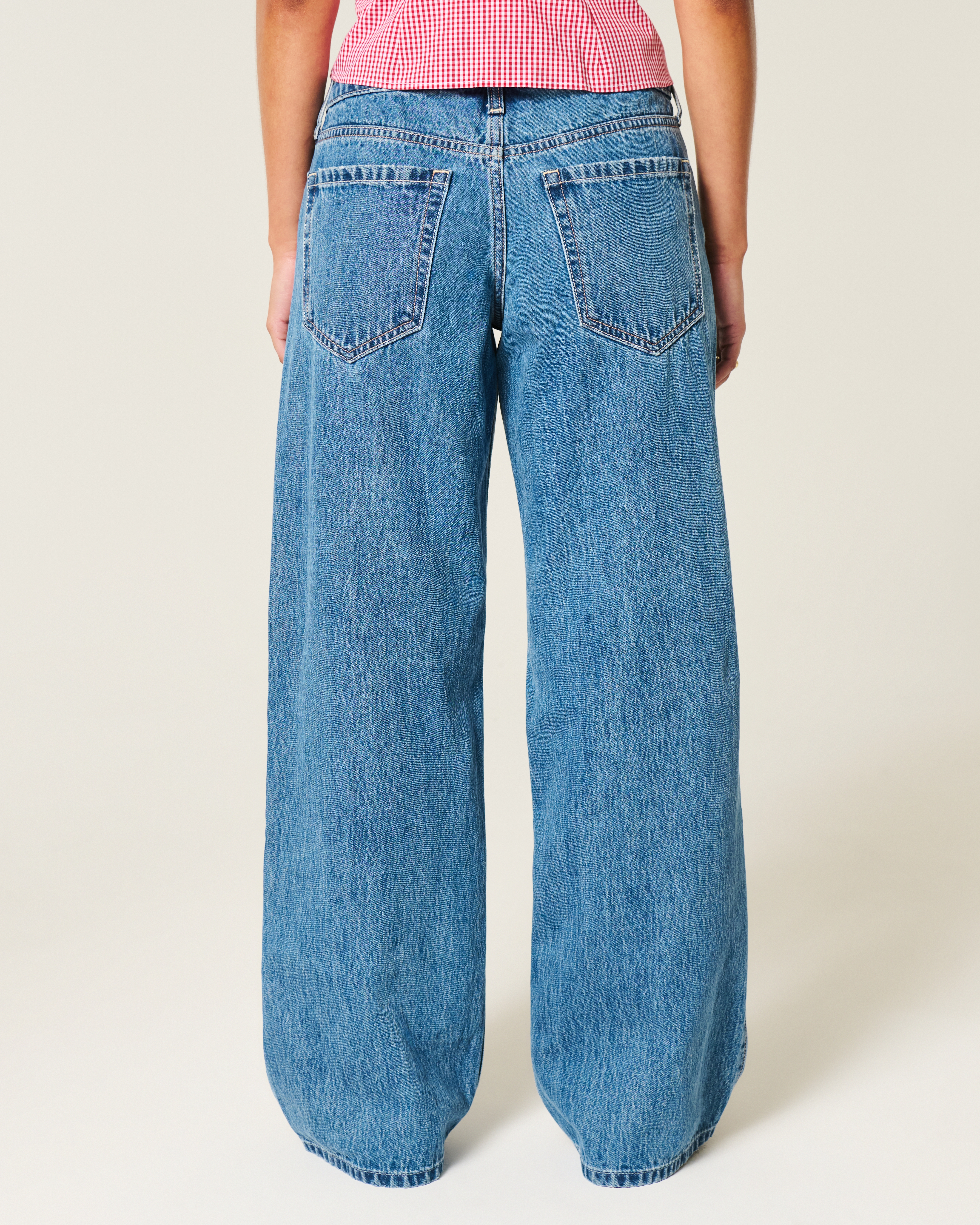 Low-Rise Medium Wash Baggy Jeans