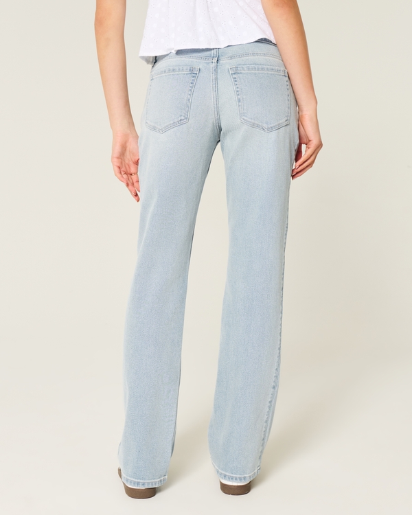 Low-Rise Light Wash Relaxed Straight Jeans