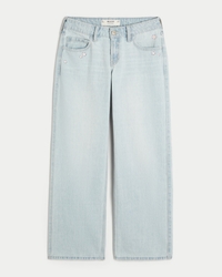 Women's Low-Rise Light Wash Star Embroidery Baggy Jeans ...