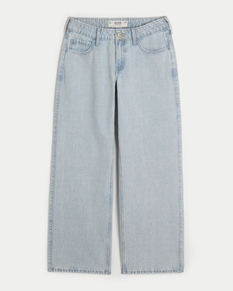 Women s Low Rise Light Wash Baggy Jeans Women s Bottoms HollisterCo