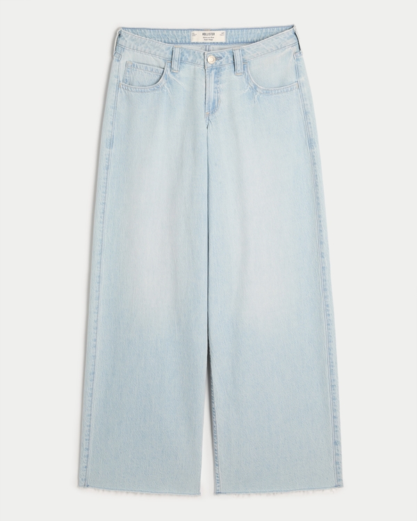 Ultra Low-Rise Light Wash Super Baggy Jeans, Light