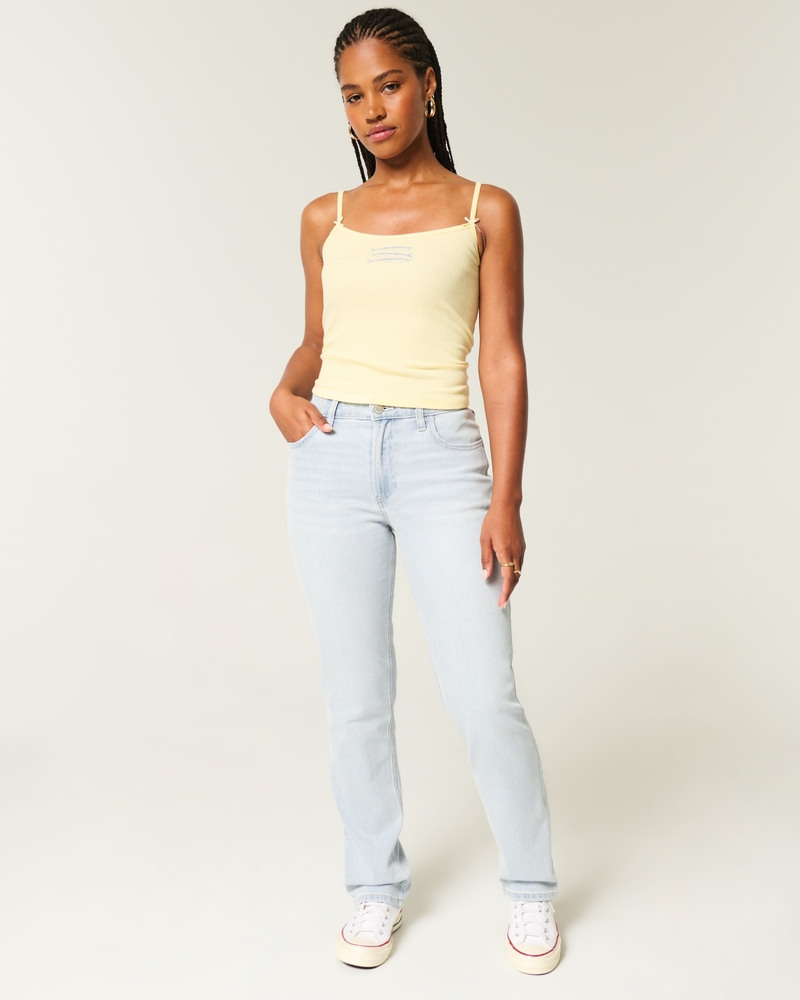 Curvy Low-Rise Light Wash Relaxed Straight Jeans