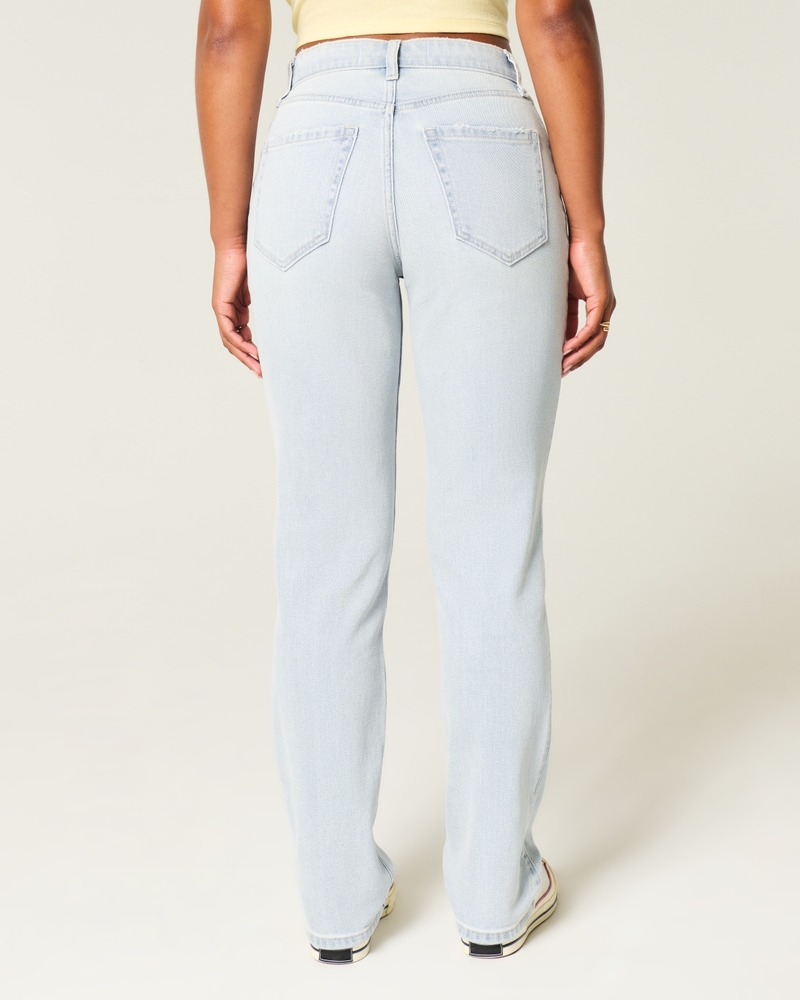 Curvy High-Rise Light Wash Straight Jeans
