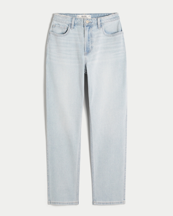 Curvy High-Rise Light Wash Straight Jeans, Light view 1