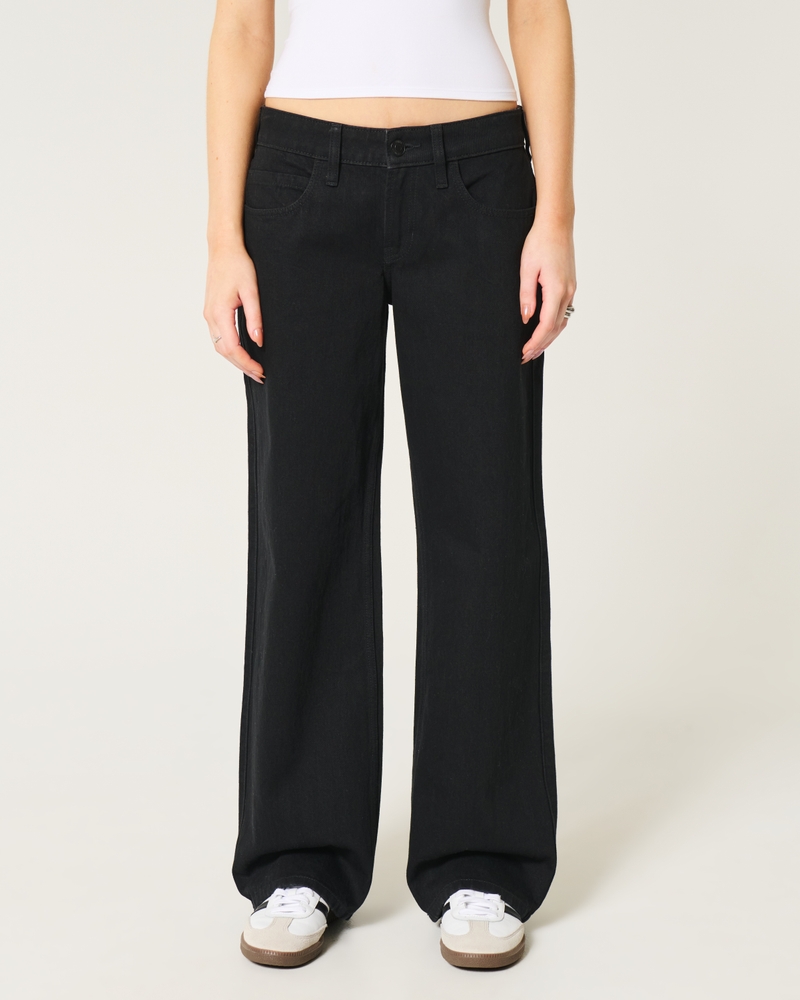 Low-Rise Black Baggy Jeans