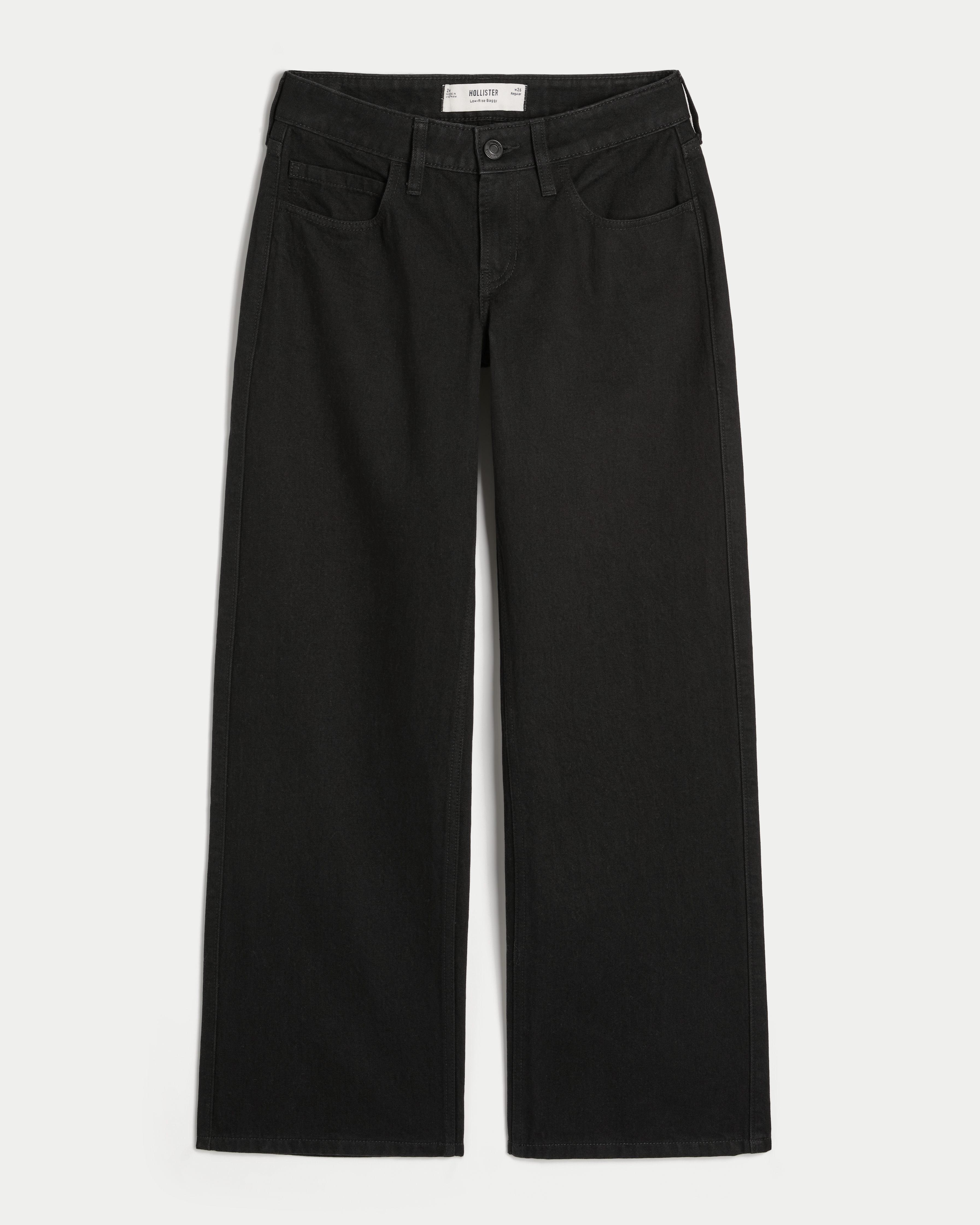 Low-Rise Black Baggy Jeans