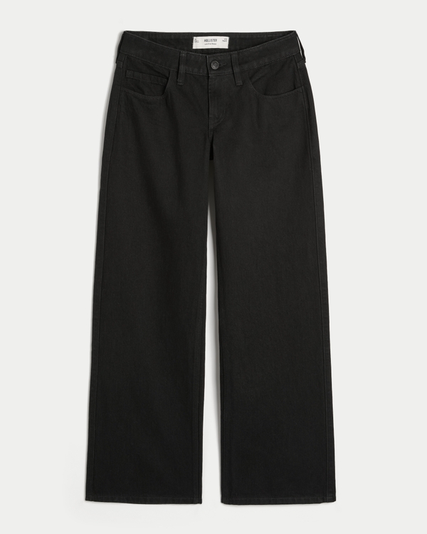 Low-Rise Black Baggy Jeans, Black view 1