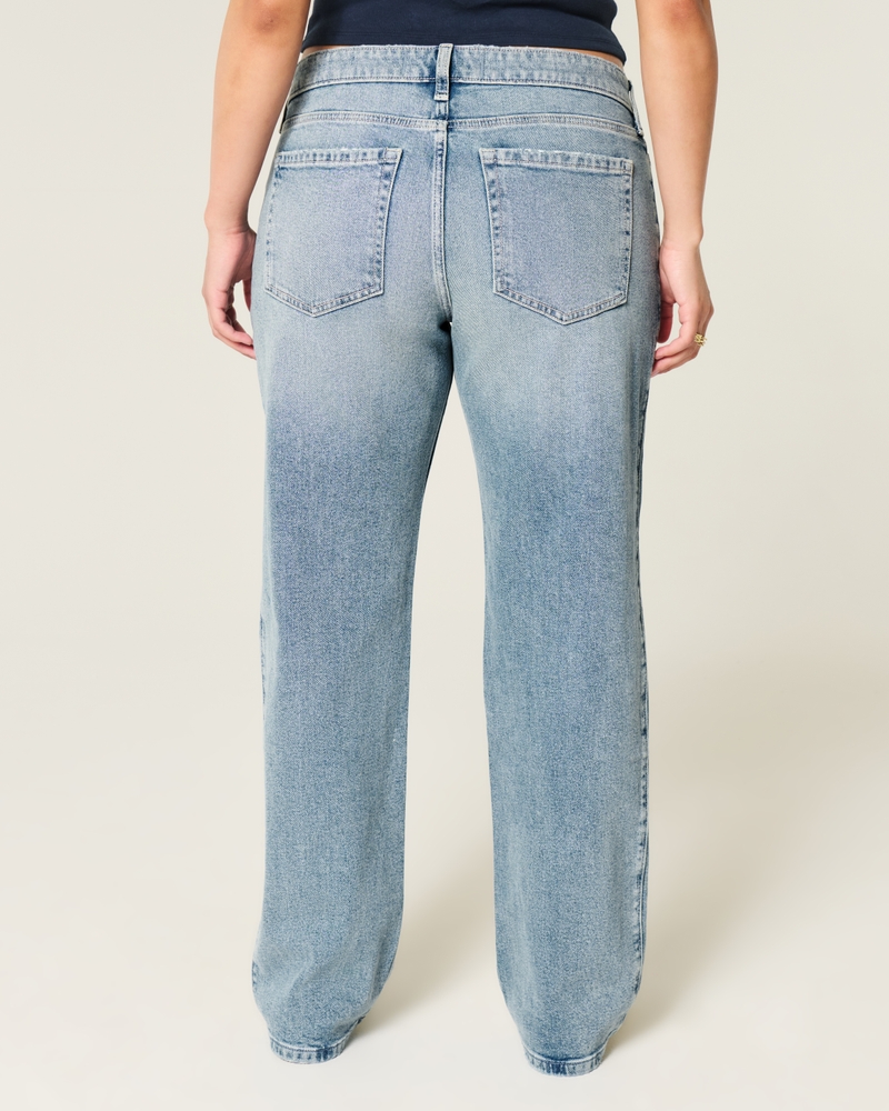 Low-Rise Light Wash Relaxed Straight Jeans
