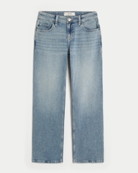 Low-Rise Light Wash Relaxed Straight Jeans