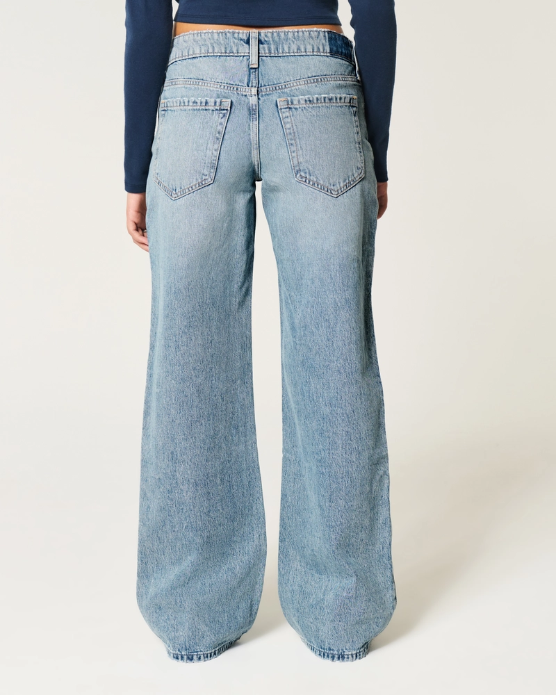 Low-Rise Medium Wash Baggy Jeans