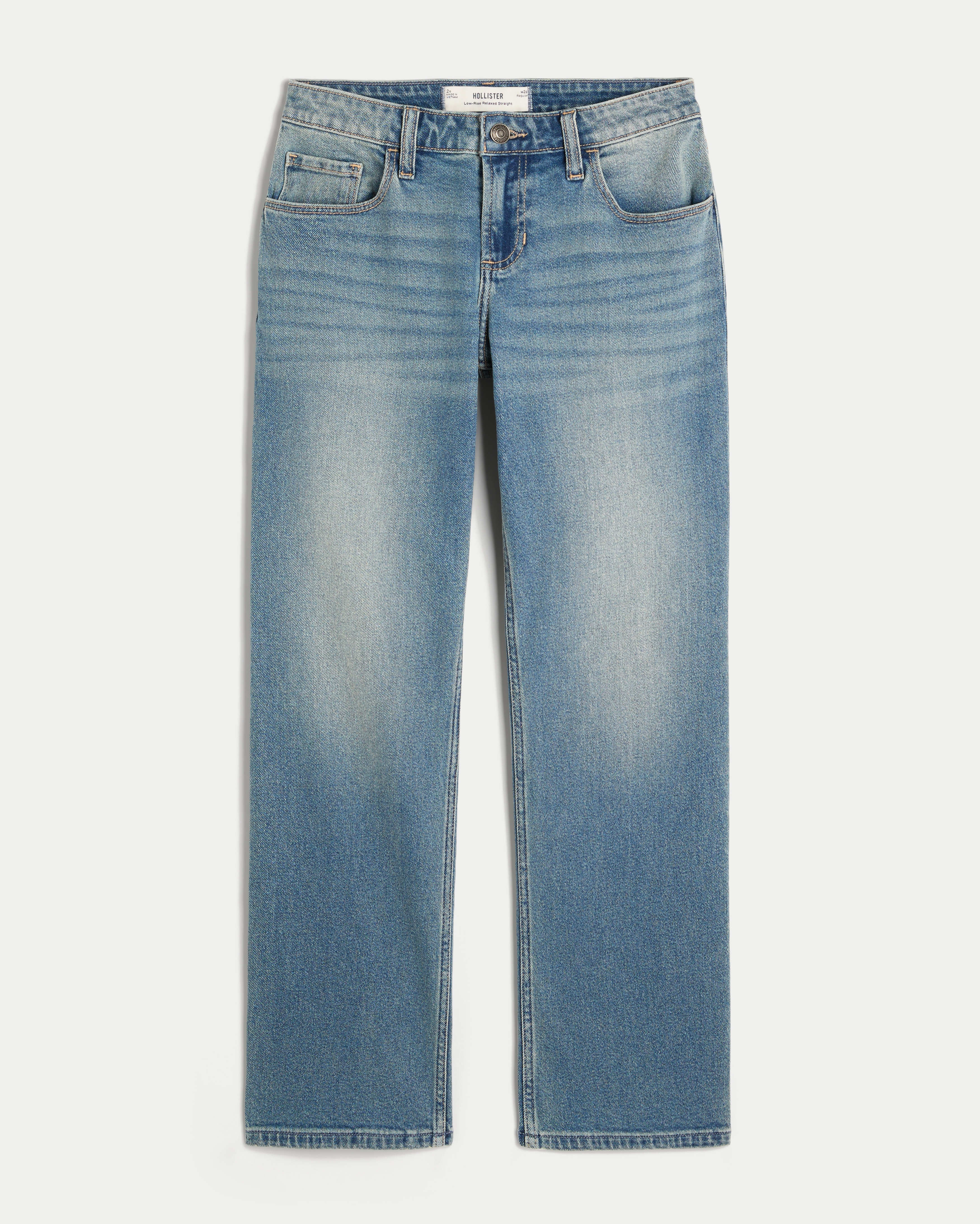 Low-Rise Relaxed Straight Jeans