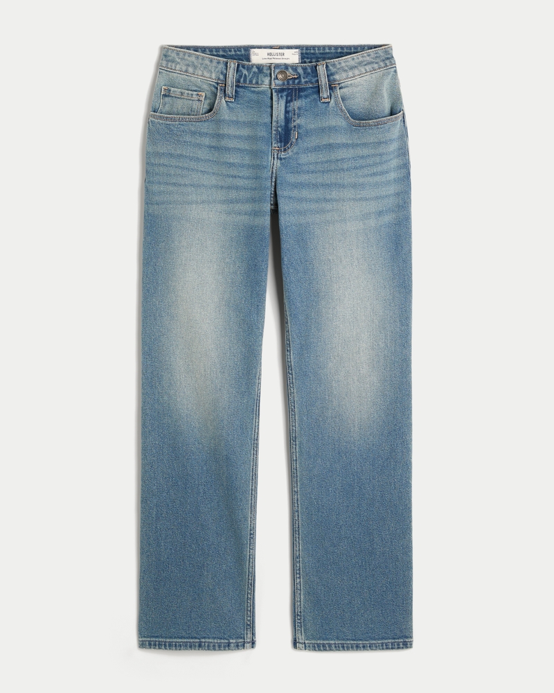 Low-Rise Medium Wash Relaxed Straight Jeans