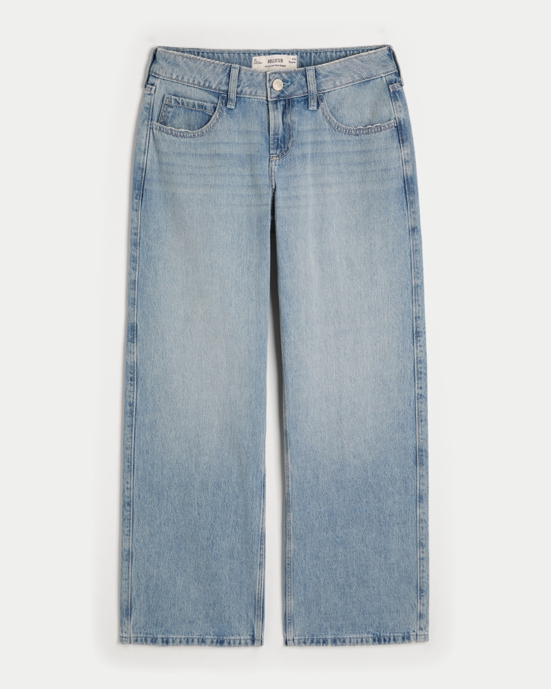 Curvy Low-Rise Light Wash Baggy Jeans