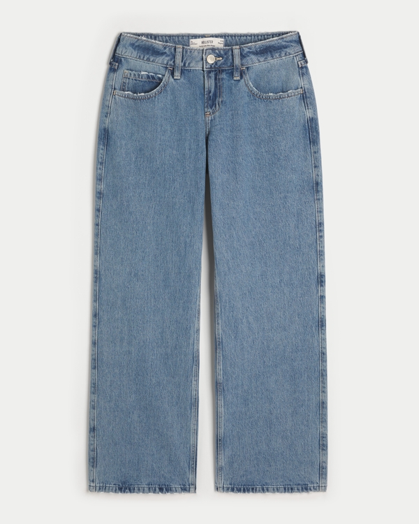 Curvy Low-Rise Medium Wash Baggy Jeans, Medium view 1