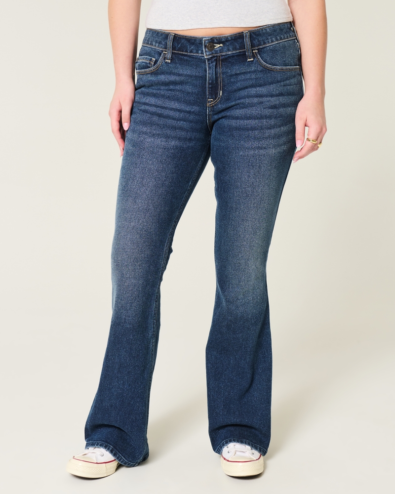 Women's Low-Rise Dark Wash Bootcut Jeans Women's Bottoms
