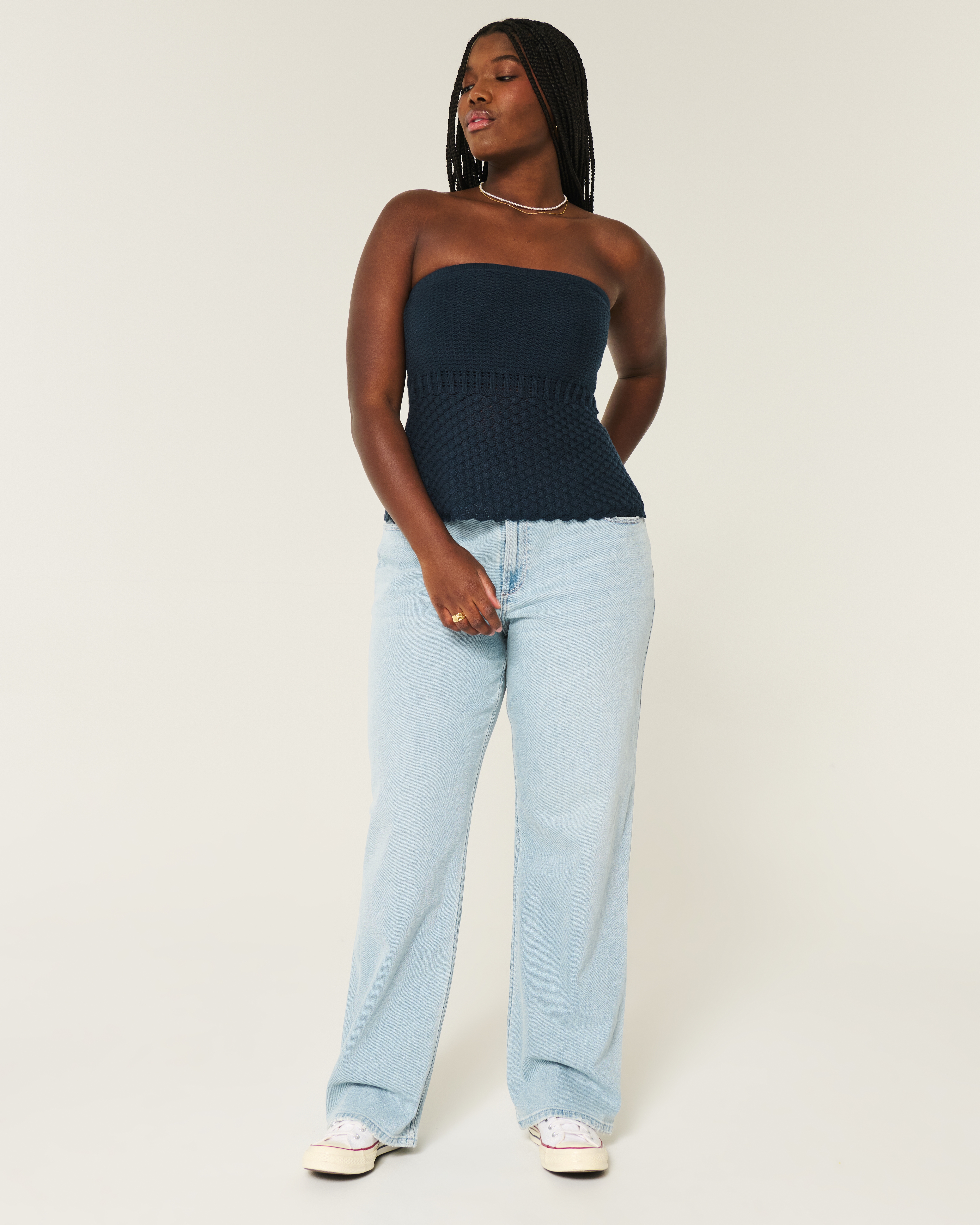 Curvy High-Rise Light Wash Dad Jeans