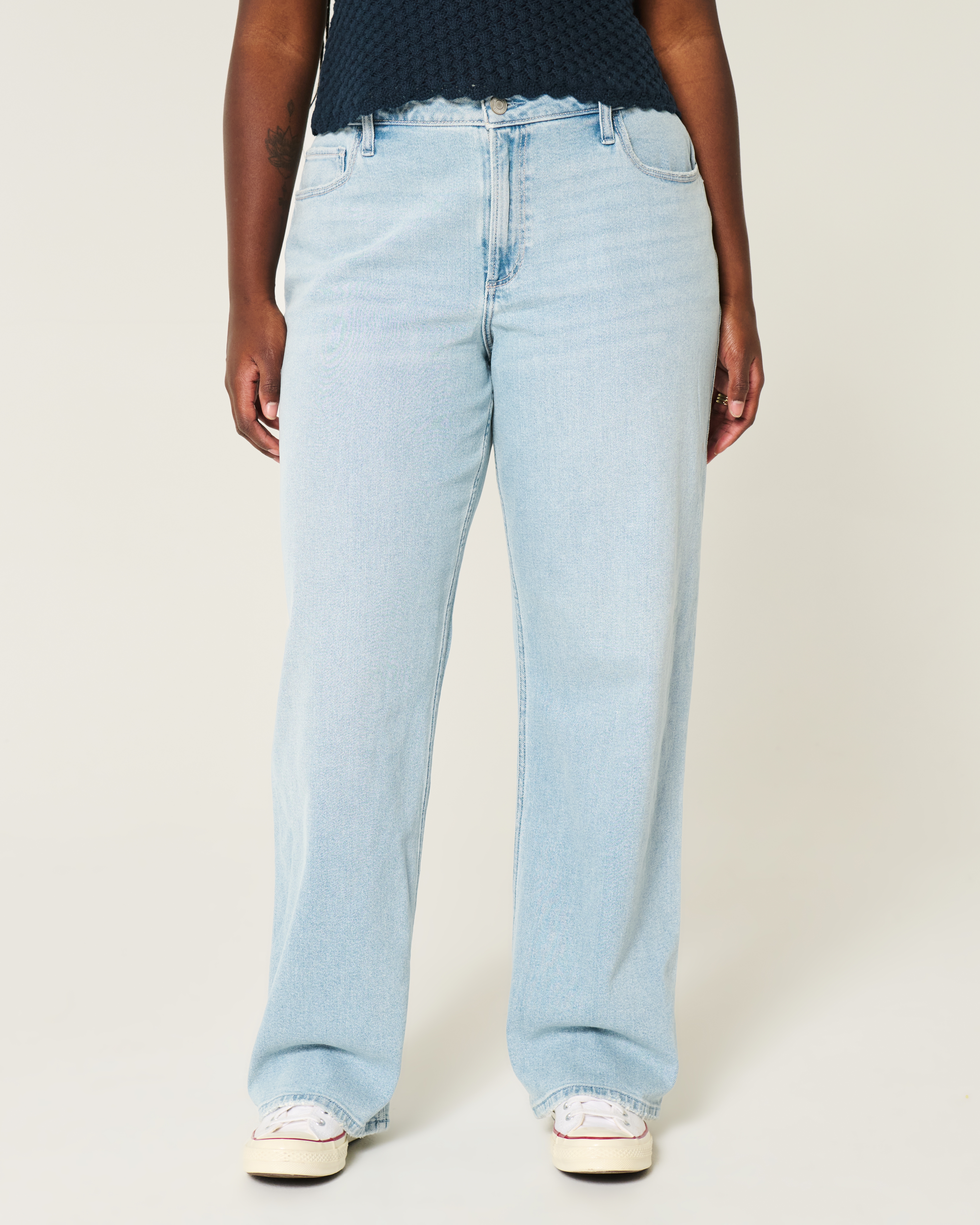 Curvy High-Rise Light Wash Dad Jeans