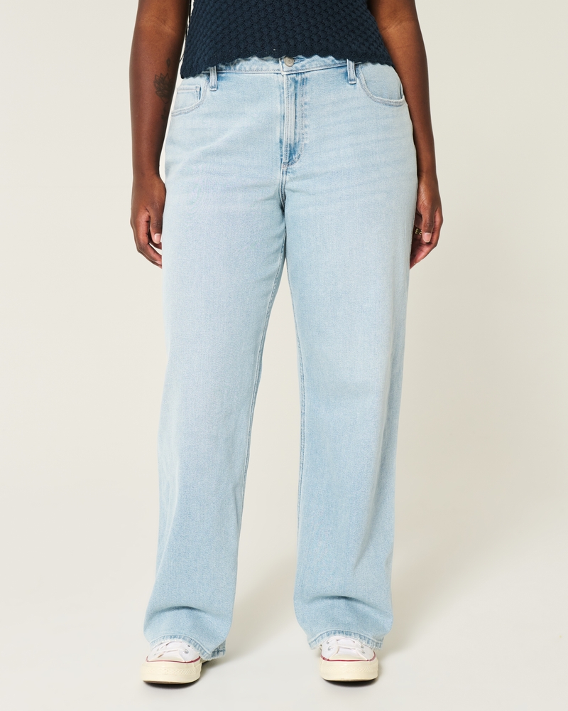 Curvy High-Rise Light Wash Dad Jeans