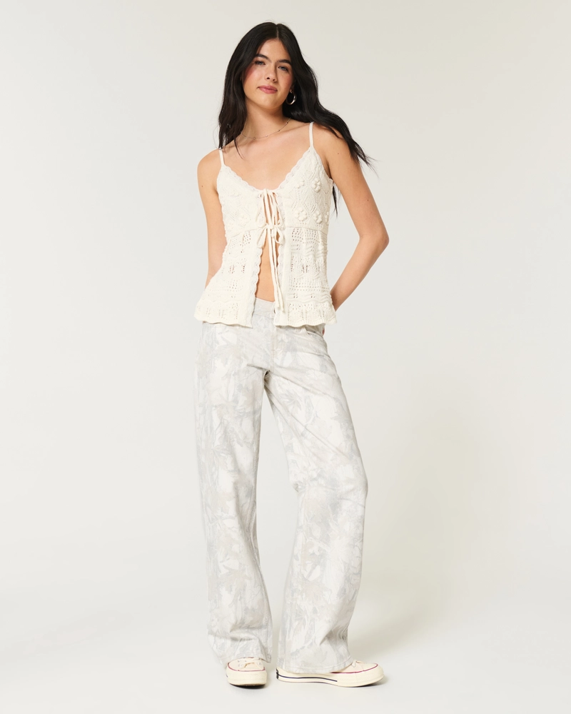 Low-Rise Camo Baggy Jeans