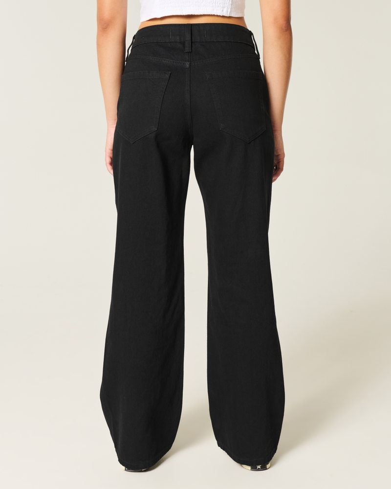 Curvy Mid-Rise Black Baggy Jeans