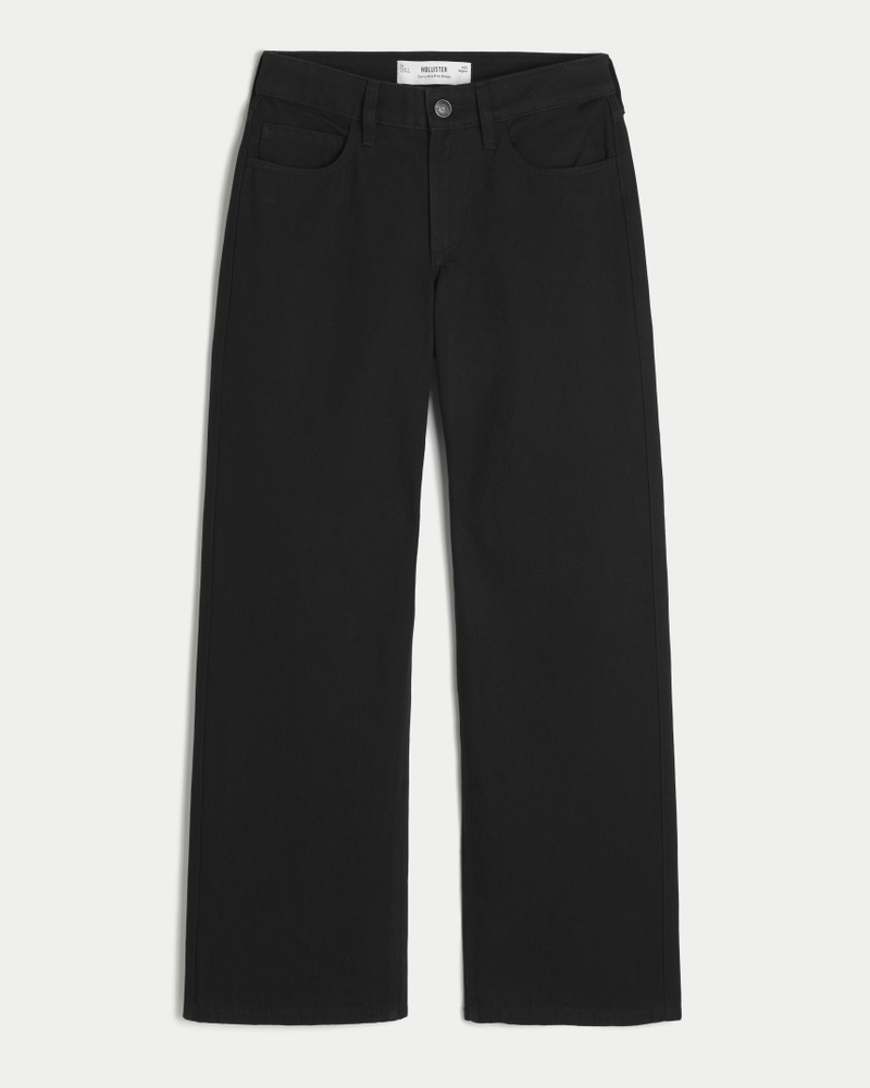 Curvy Mid-Rise Black Baggy Jeans