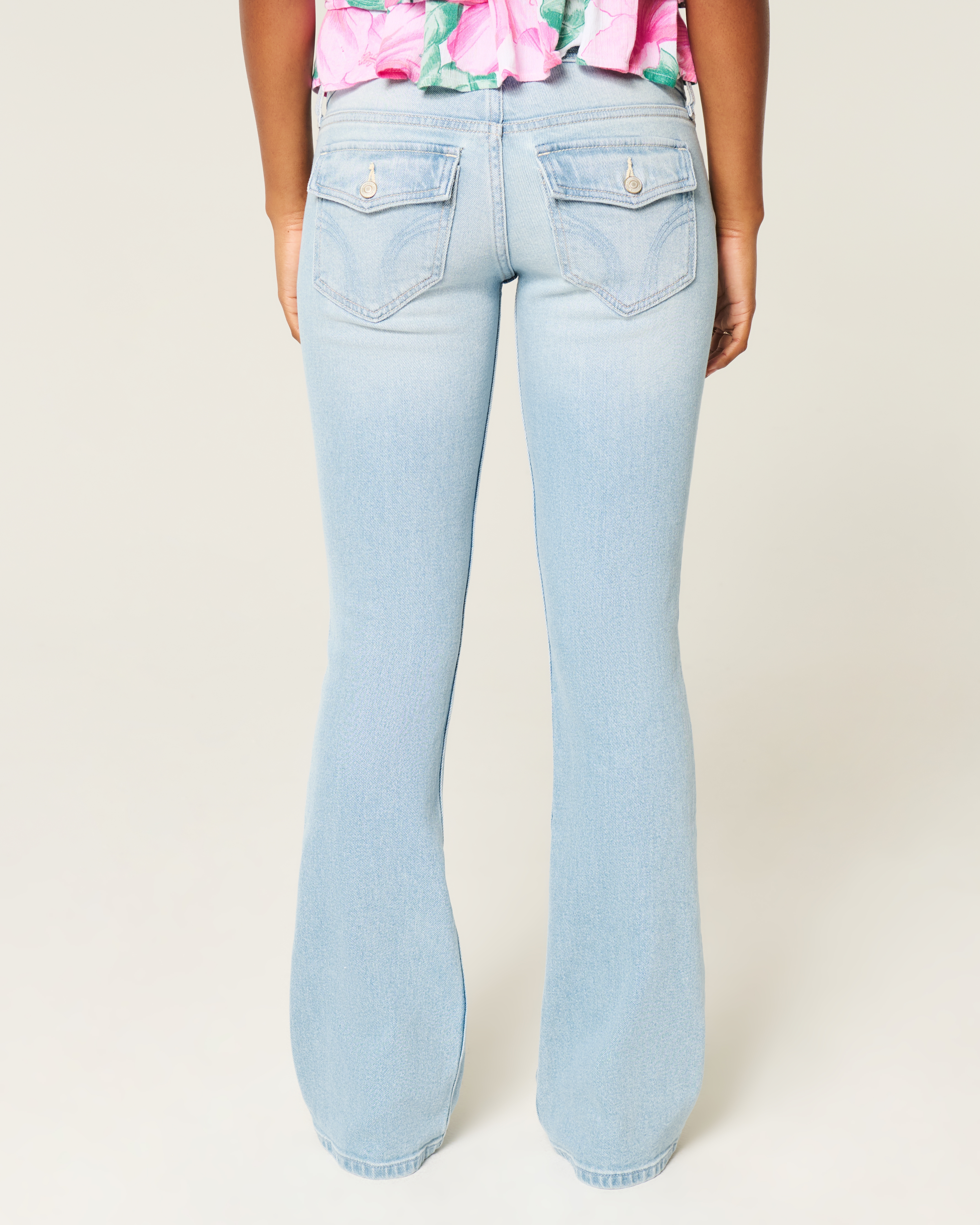 Low-Rise Light Wash Bootcut Jeans