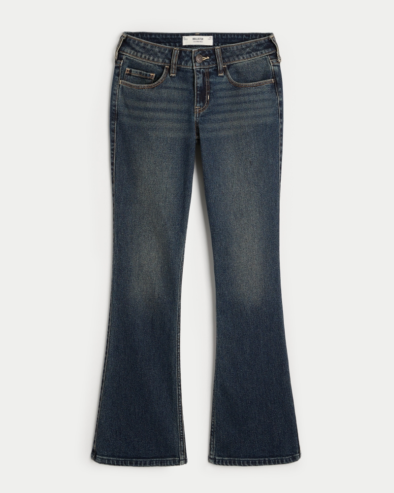 Low-Rise Dark Wash Embroidered Boot Jeans